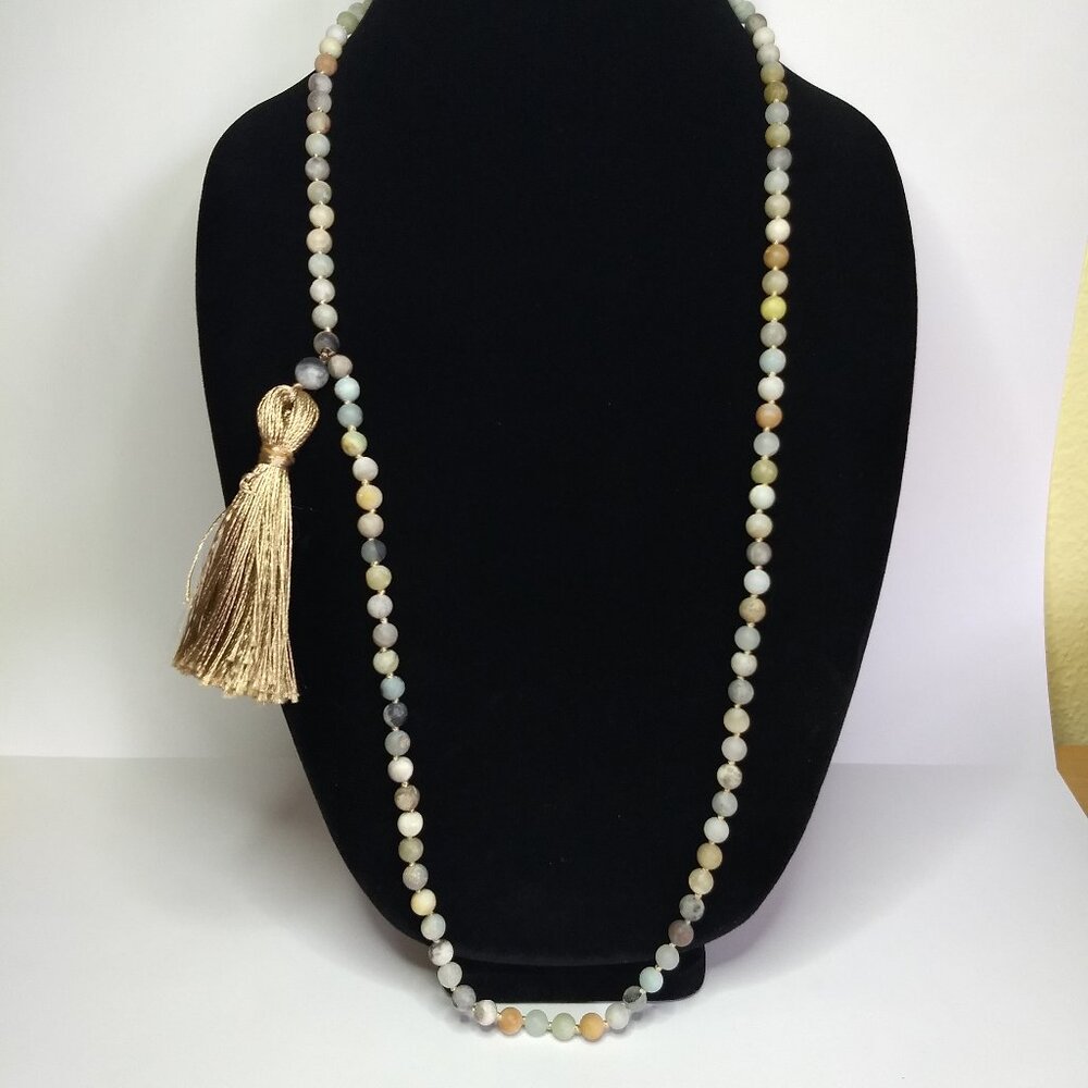 Stone Round Bead Necklace & Bracelet Lot Multicolor 2 Necklaces 3 Bracelets Boho - Picture 7 of 11
